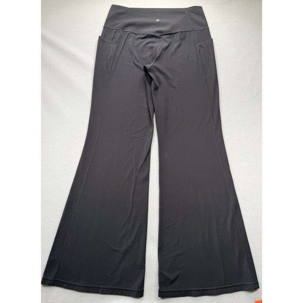 Athleta Salutation Stash Flare Pant XL Black Yoga Leggings Pockets Stretch - Picture 5 of 14